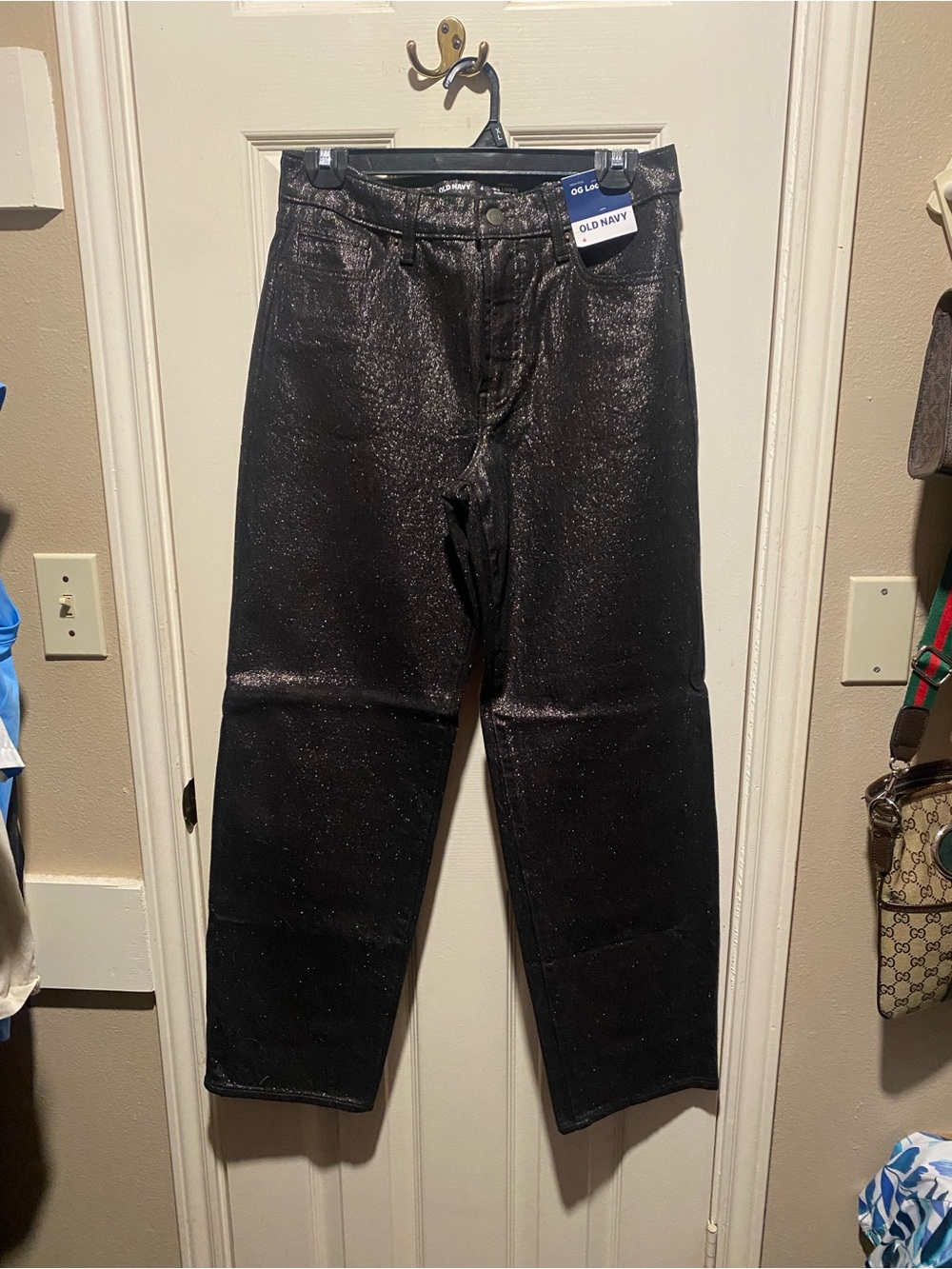 Old Navy Black Sparkle High-Rise Jeans